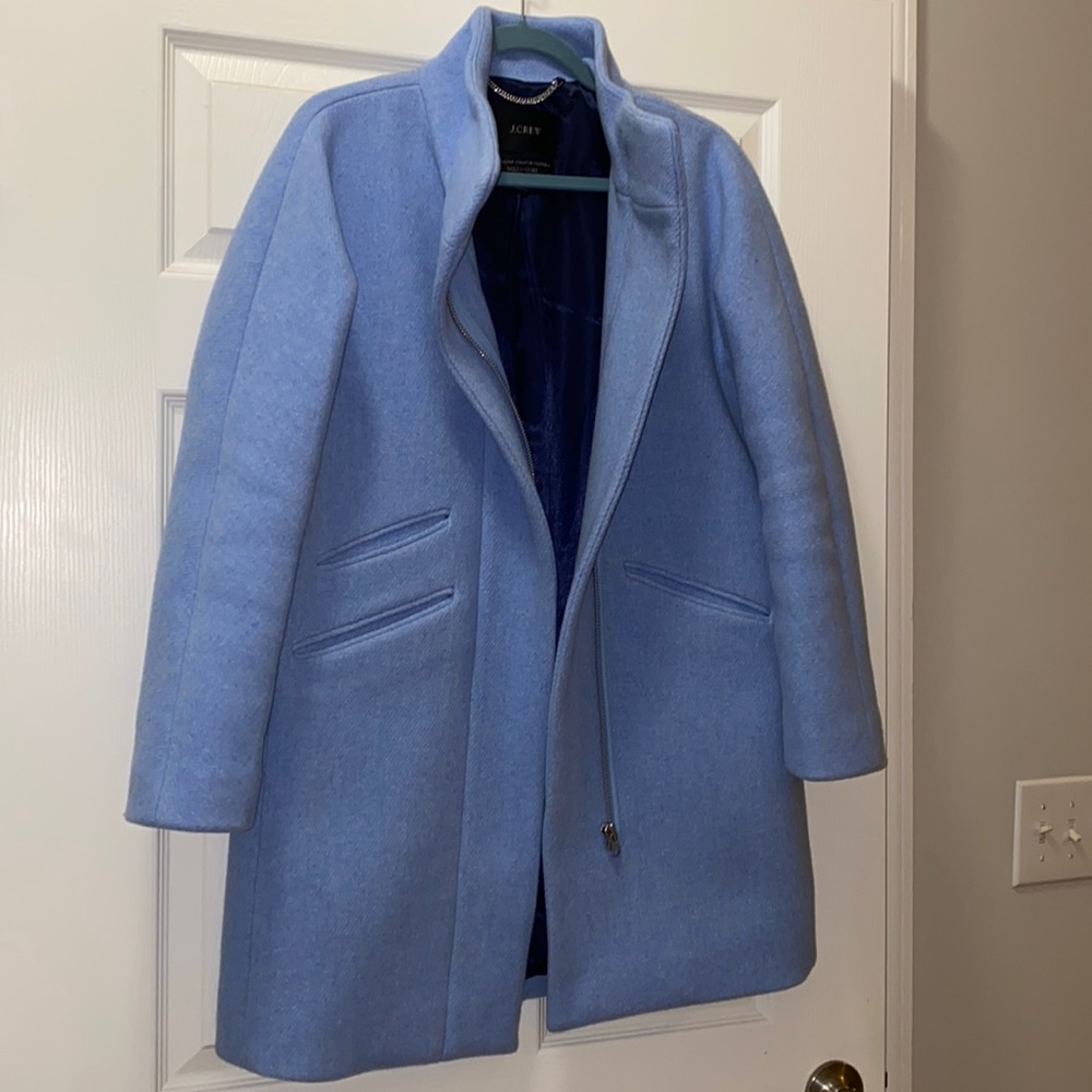 Light Blue J Crew Cocoon Coat